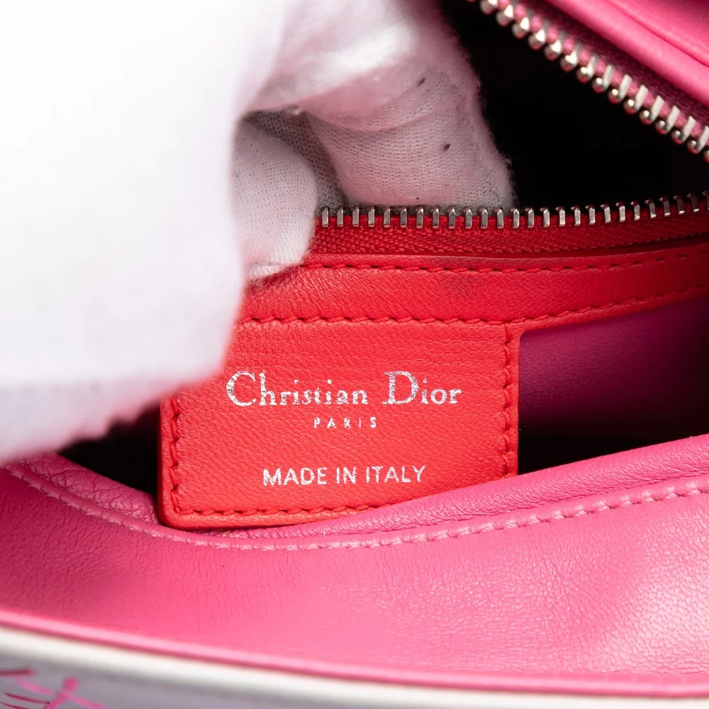 Pre-Loved Dior Medium Tricolor Lambskin Macrocannage Stitched Lady Dior